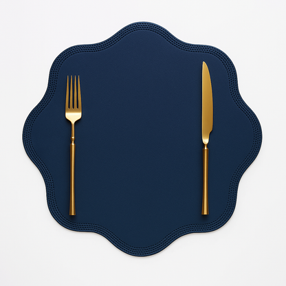 Timeless Floral Faux Leather Dining Placemats - Luxury Table Set