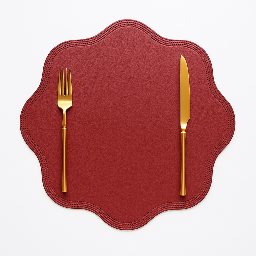Timeless Floral Faux Leather Dining Placemats - Luxury Table Set