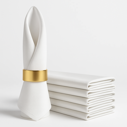 Élise Satin Champagne Napkin Set – 10 Soft 30x30cm Pieces