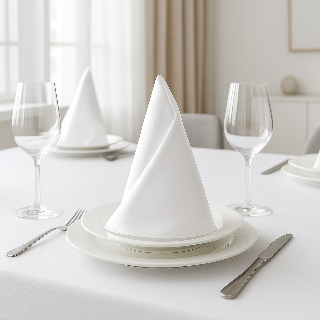 Élise Satin Champagne Napkin Set – 10 Soft 30x30cm Pieces