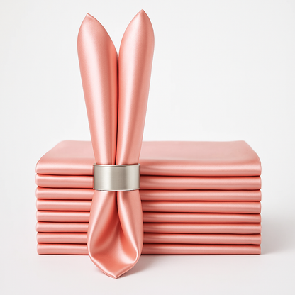 Élise Satin Champagne Napkin Set – 10 Soft 30x30cm Pieces