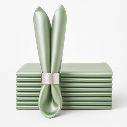 Élise Satin Champagne Napkin Set – 10 Soft 30x30cm Pieces