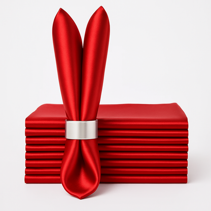 Élise Satin Champagne Napkin Set – 10 Soft 30x30cm Pieces