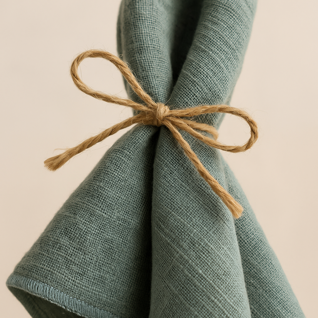 Amélie Linen Napkin Set – 6 Pieces, 30x30cm, Elegant Wedding & Daily Use