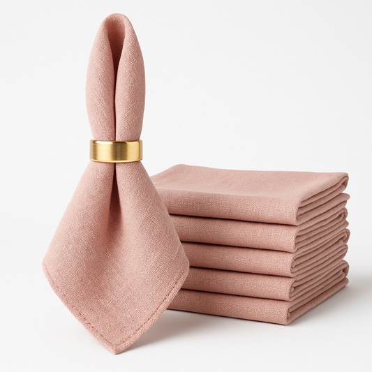 Amélie Linen Napkin Set – 6 Pieces, 30x30cm, Elegant Wedding & Daily Use