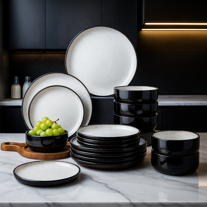 Santorini Dinner Set – Mediterranean Porcelain Collection