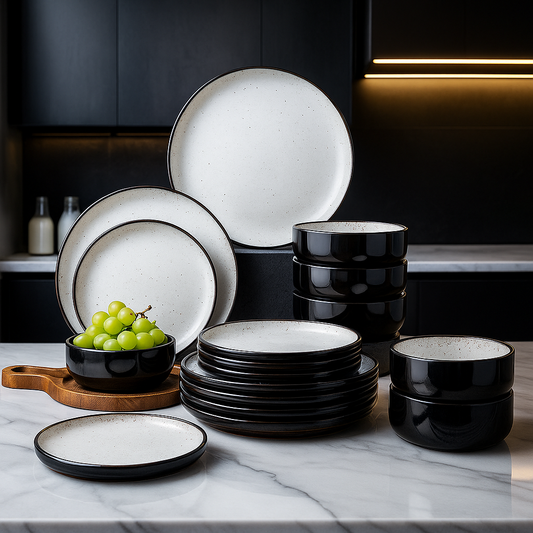 Santorini Dinner Set – Mediterranean Porcelain Collection