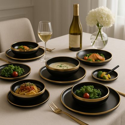 Porcelain Plates Lucerne Midnight Majesty