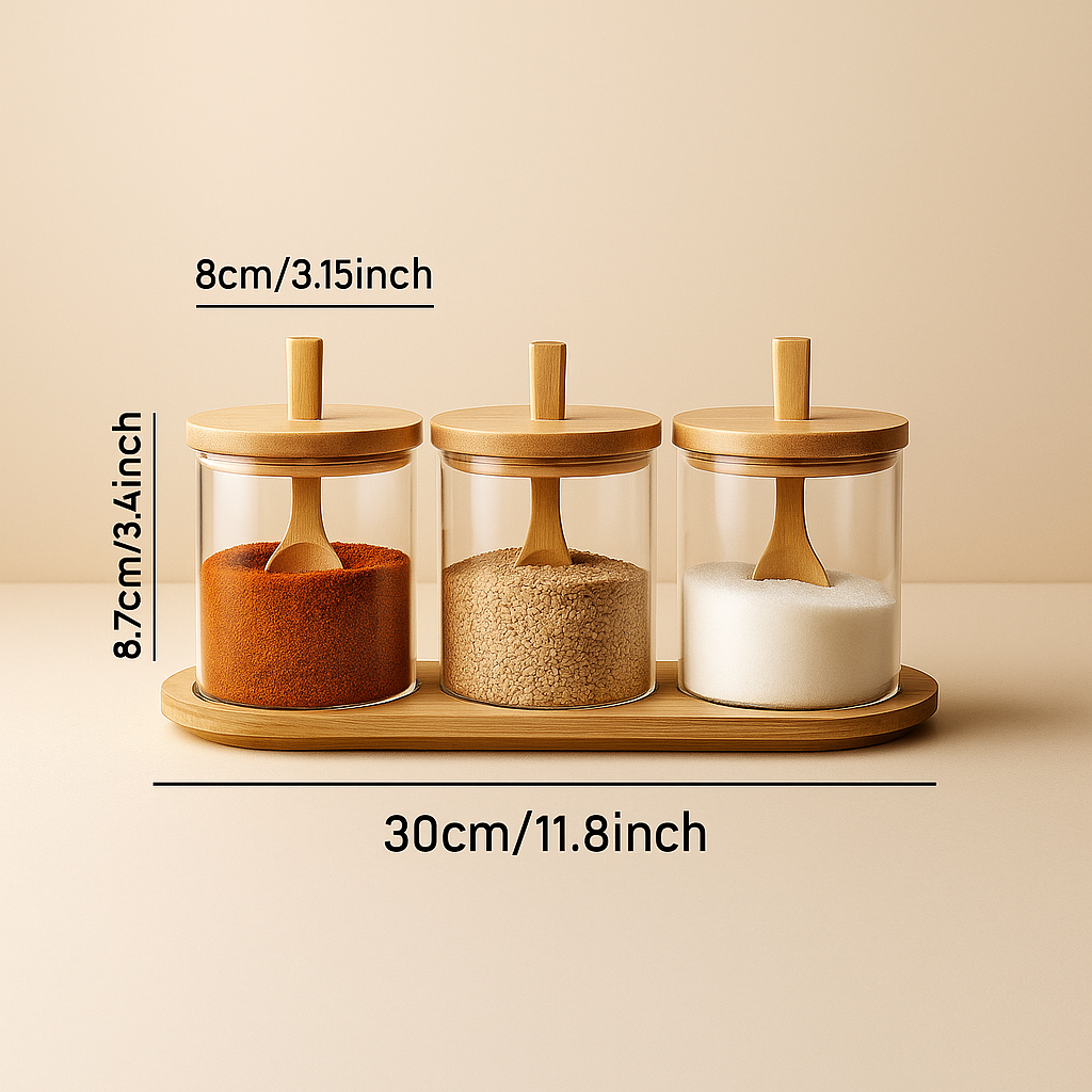 Glass Spice Jars Set Valencia Heritage