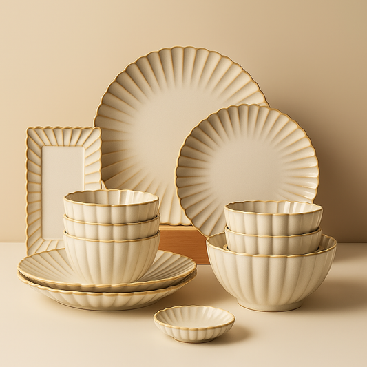 Plates Ceramic Petal Shape Florence Grace