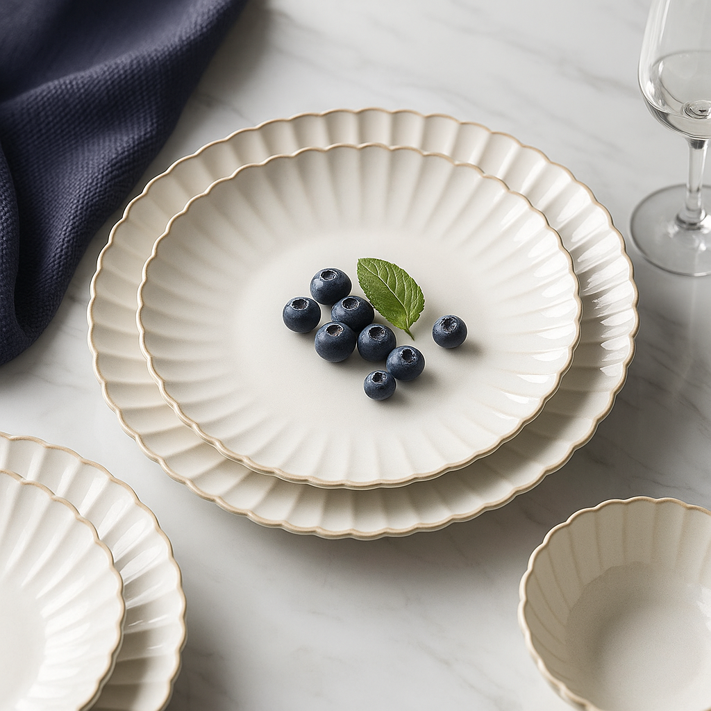 Plates Ceramic Petal Shape Florence Grace