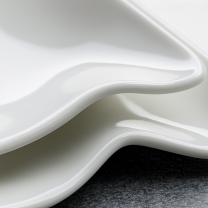 Plates Geneva White Rectangular Ceramic Essence