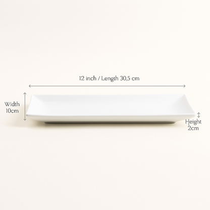 Plates Geneva White Rectangular Ceramic Essence