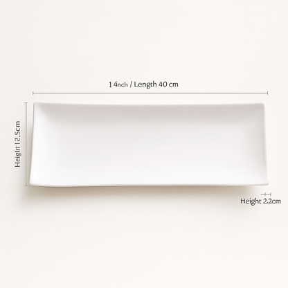 Plates Geneva White Rectangular Ceramic Essence