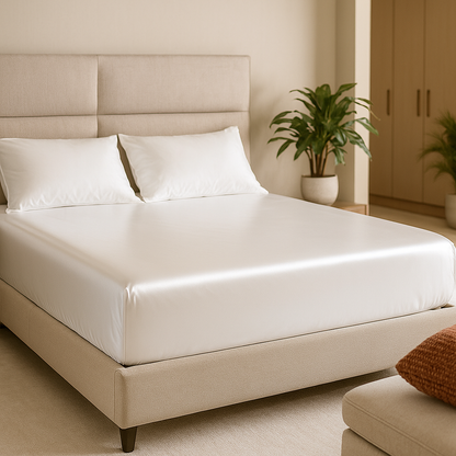 Bedsheet Splendor Satin Fitted Sheet Soft Elegance