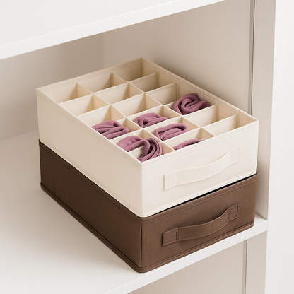 Bedroom Organizer Ivory Multi-Grid Storage Box