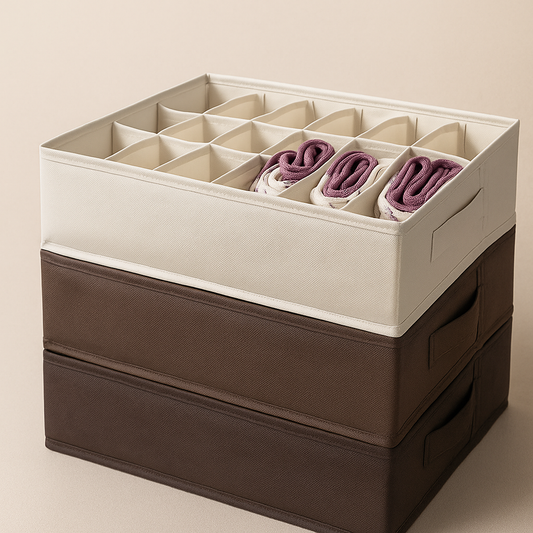 Bedroom Organizer Ivory Multi-Grid Storage Box