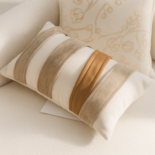 Pillow Cover Bordeaux French Stamped Brown Elegance