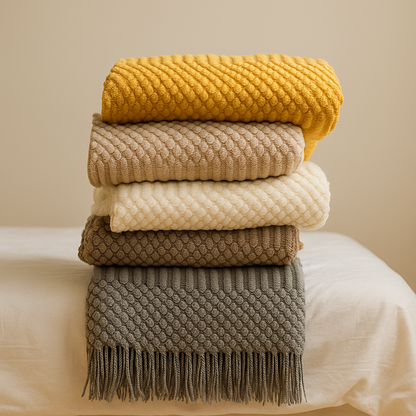 Blanket Magnolia Knitted Fluffy Throw