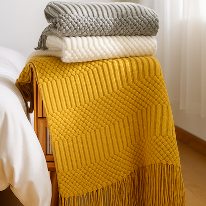 Blanket Magnolia Knitted Fluffy Throw