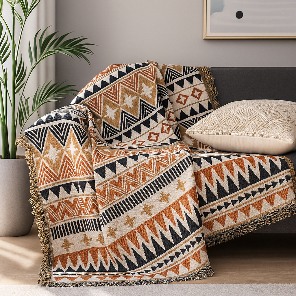 Blanket Avignon Nordic Knitted Striped Elegance