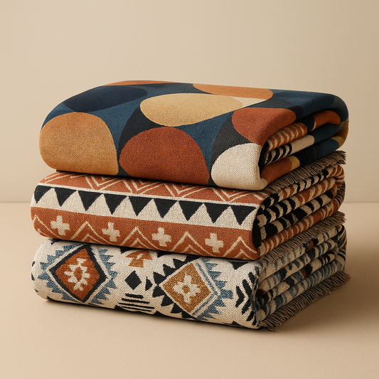 Blanket Avignon Nordic Knitted Striped Elegance