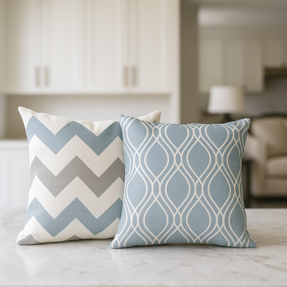 Pillow Cover Blue Linen Elegance