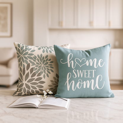 Pillow Cover Blue Linen Elegance