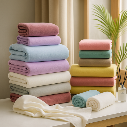 Coral Velvet Bath Towels Milan Comfort