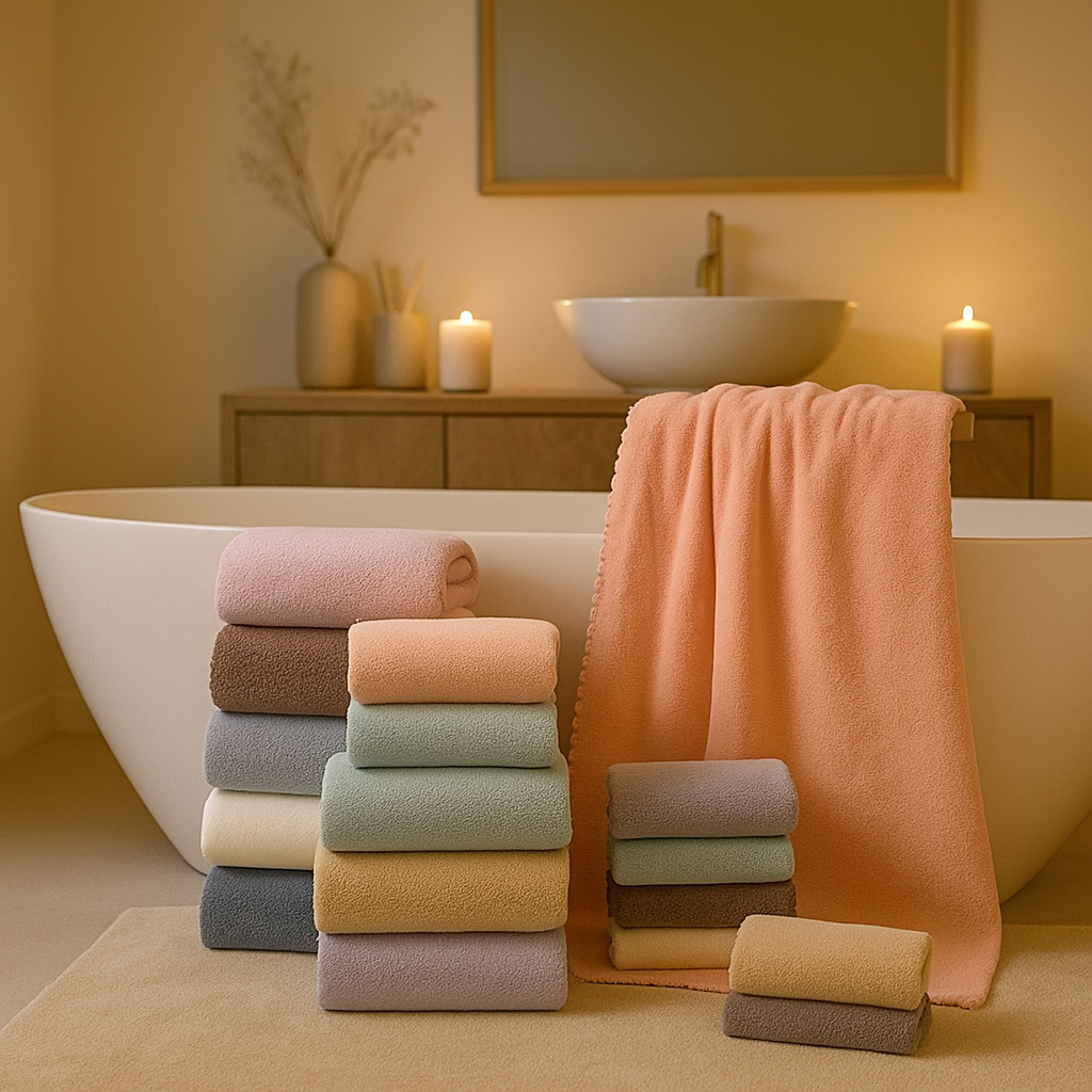 Coral Velvet Bath Towels Milan Comfort