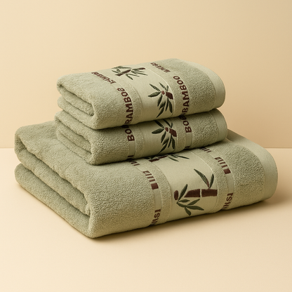 Bath Towels Bamboo Fiber Jacquard Elegance Set