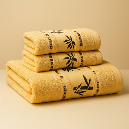 Bath Towels Bamboo Fiber Jacquard Elegance Set