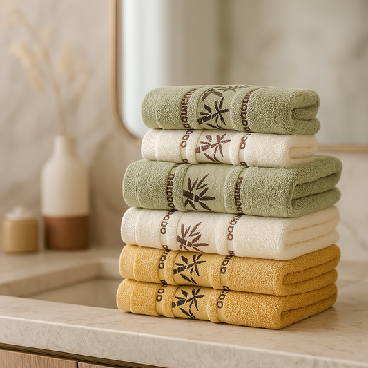 Bath Towels Bamboo Fiber Jacquard Elegance Set