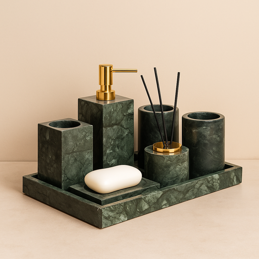 Bathroom Accessories Marble Green Prestige Elegance