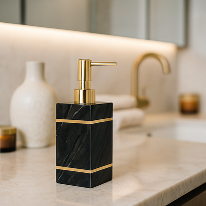 Bathroom Accessories Marble Black Gold Noble Essence