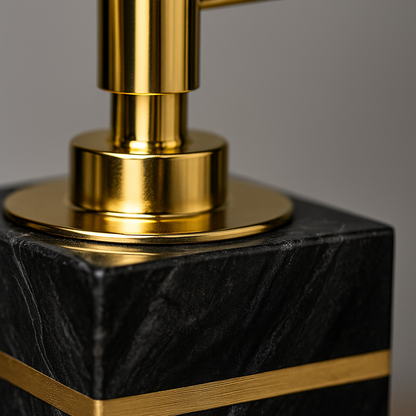 Bathroom Accessories Marble Black Gold Noble Essence