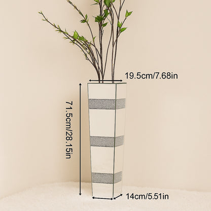 Vase Flower Crystal Silver Mirrored Prestige