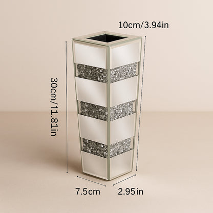 Vase Flower Crystal Silver Mirrored Prestige
