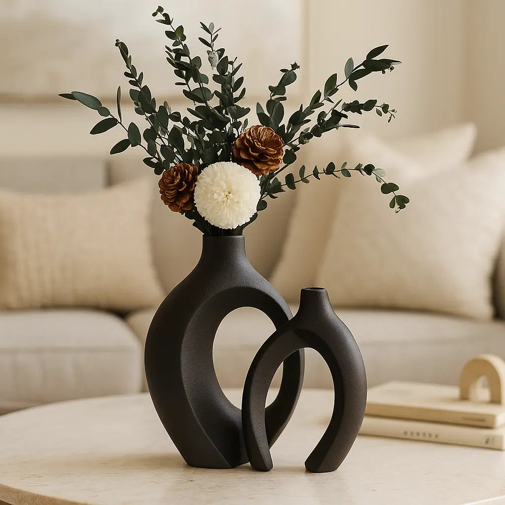 Vase Ceramic Nordic Hollow Modern Elegance