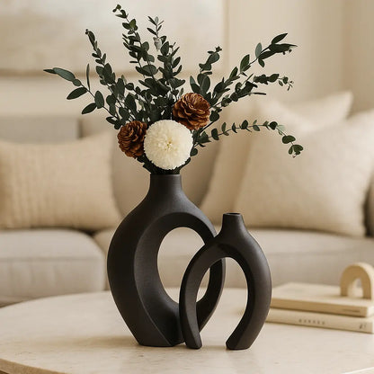 Vase Ceramic Nordic Hollow Modern Elegance