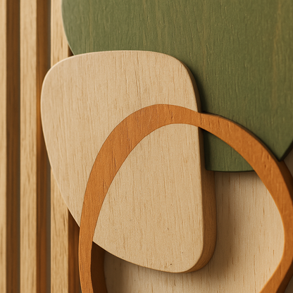 Wall Art Wooden Abstract Sage Green Elegance