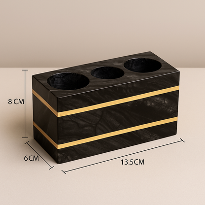 Bathroom Accessories Marble Black Gold Noble Essence