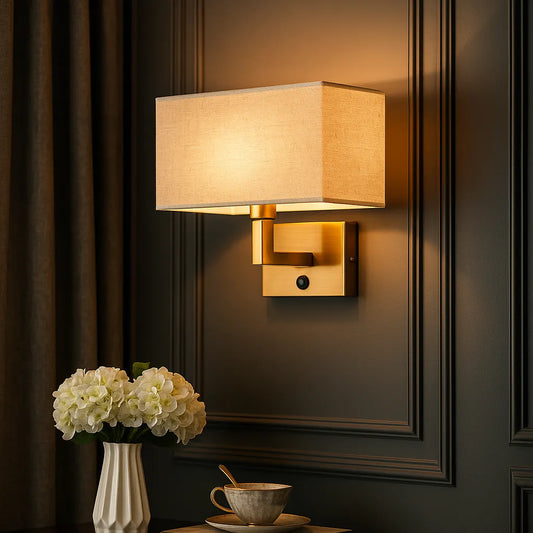Wall Lamp Minimalist Fabric Shade Modern Refuge
