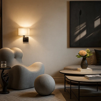 Wall Lamp Minimalist Fabric Shade Modern Refuge