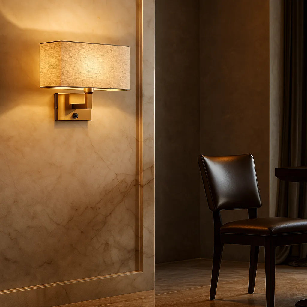 Wall Lamp Minimalist Fabric Shade Modern Refuge