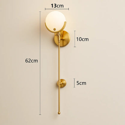 Wall Lamp Gold Marble Copper Modern Brilliance