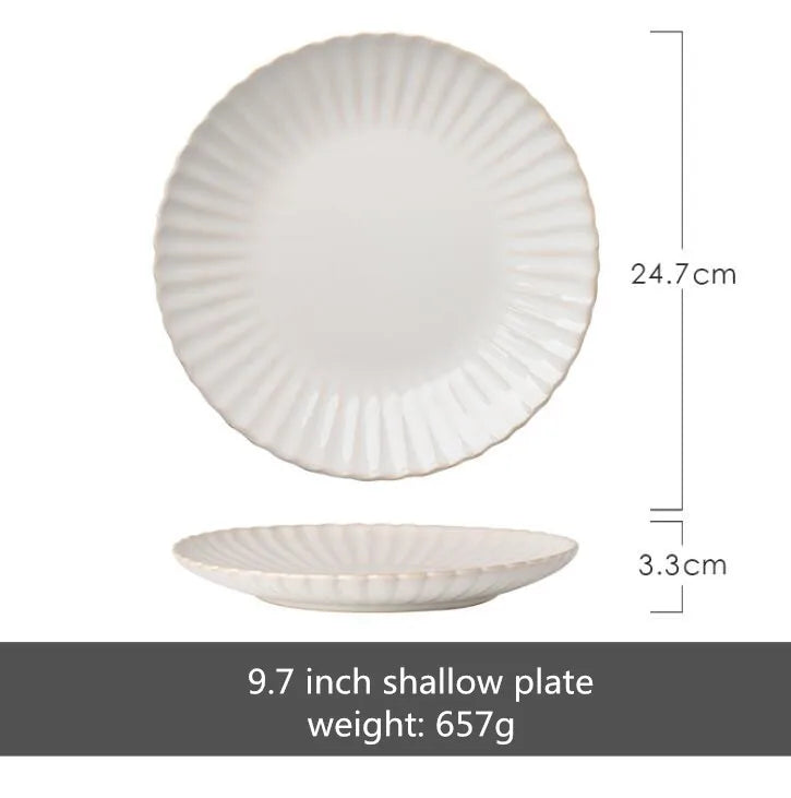 Plates Ceramic Petal Shape Florence Grace