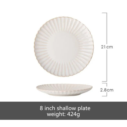 Plates Ceramic Petal Shape Florence Grace