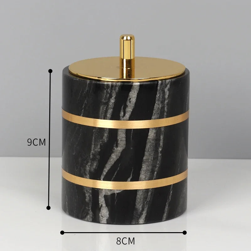 Bathroom Accessories Marble Black Gold Noble Essence