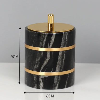 Bathroom Accessories Marble Black Gold Noble Essence